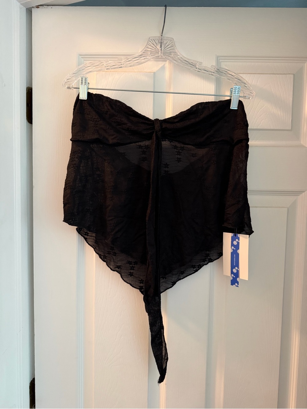 Cider Black Sheer Lace flowy tube top